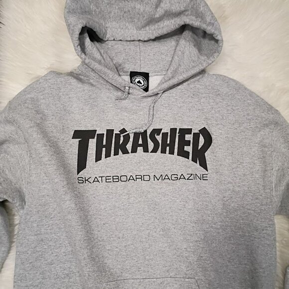 Thrasher Skateboard Magazine Gray Hoodie M Cotton/Poly Blend - Picture 2 of 8